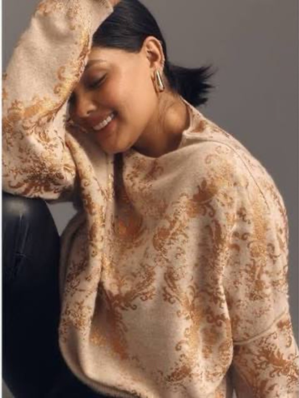 Anthropologie Pilcro Alani Mock Neck 100% Cashmere Sweater- Large